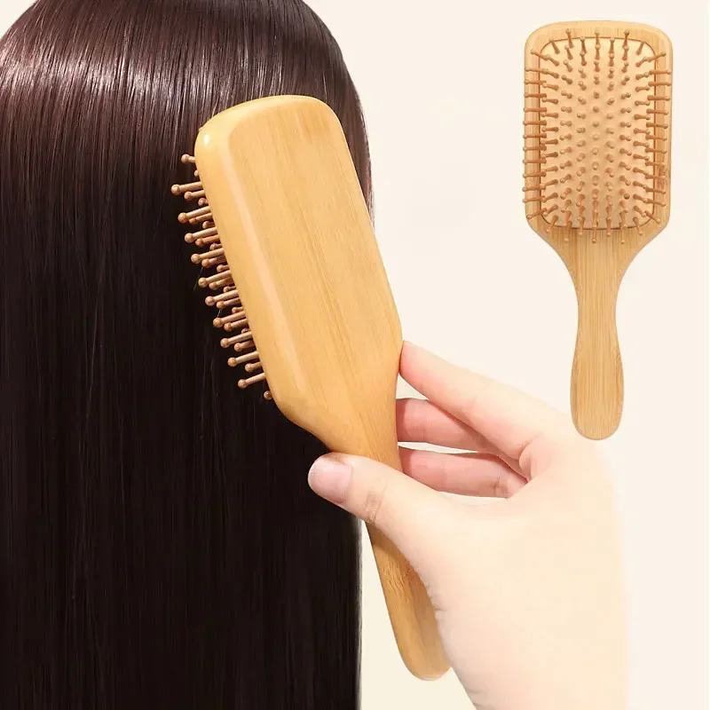 Bamboo Hair Brush - Premium Wooden Bamboo Scalp Massage Comb