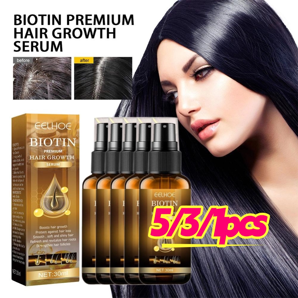 Hair Care Oil Serum - 5/3/1pcs Biotin Fast Hair Growth Products