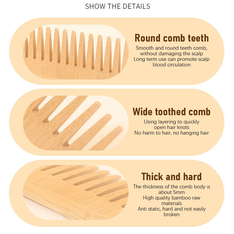 Bamboo Wide Tooth Comb Hair Br - Bamboo Hair Brush review and price